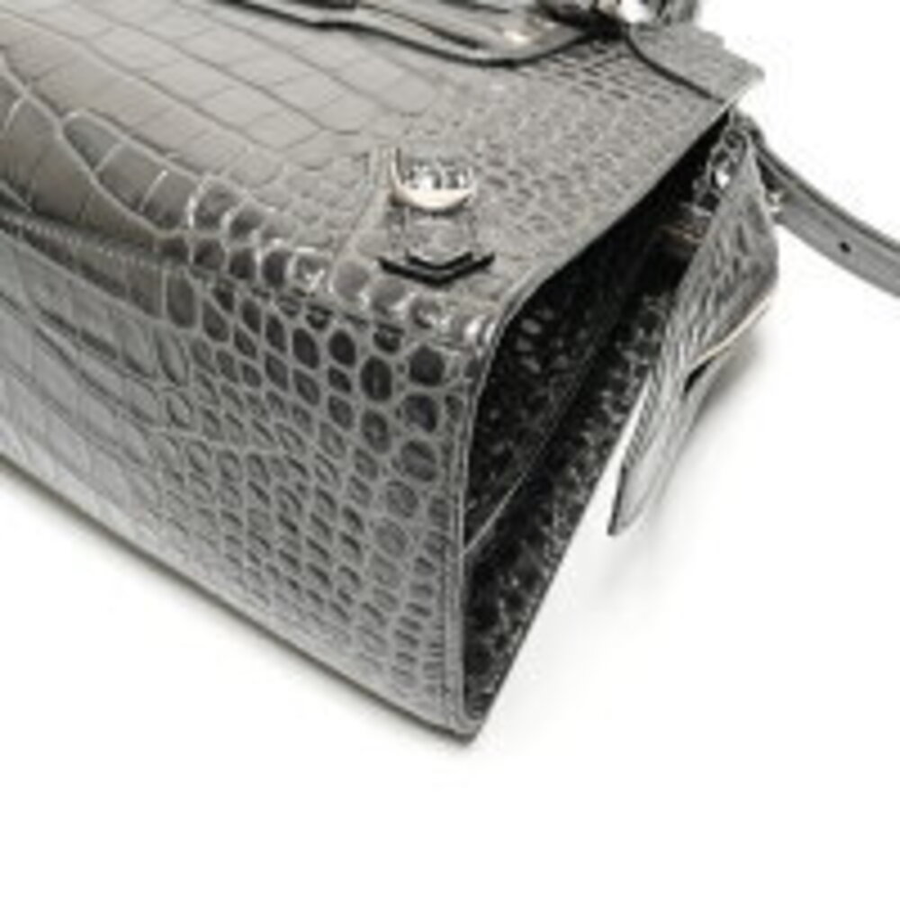 Balenciaga Neo City Embossed Leather Handbag Gray - Picture 6 of 13